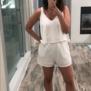 Cream knit romper
